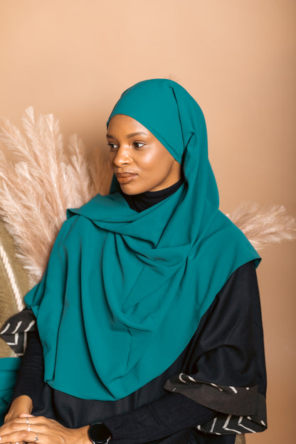 Hijab aimanté emeraude sans epingles mme brown