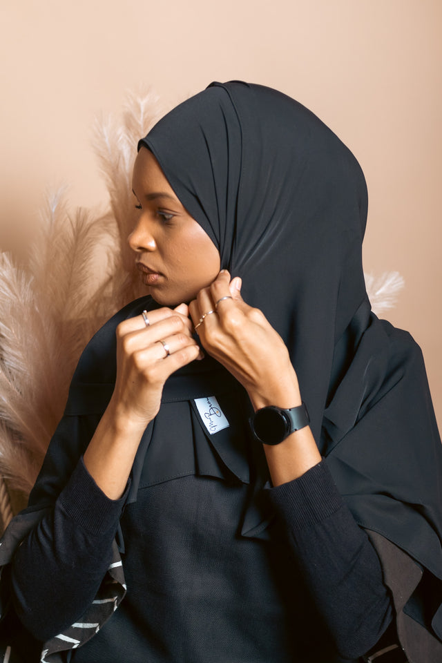 Hijab aimanté noir sans epingles mme brown