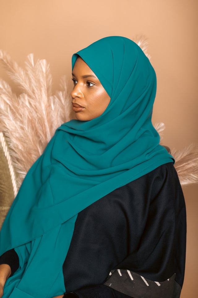 Hijab aimanté emeraude sans epingles mme brown